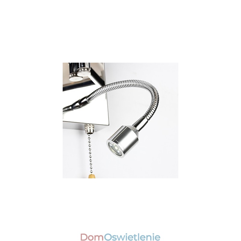 Kinkiet do sypialni Lampa do czytania Lampa z tkaniny Nowoczesna współczesna rustykalna chromowana cecha dla kryształowego ramienia obrotowego