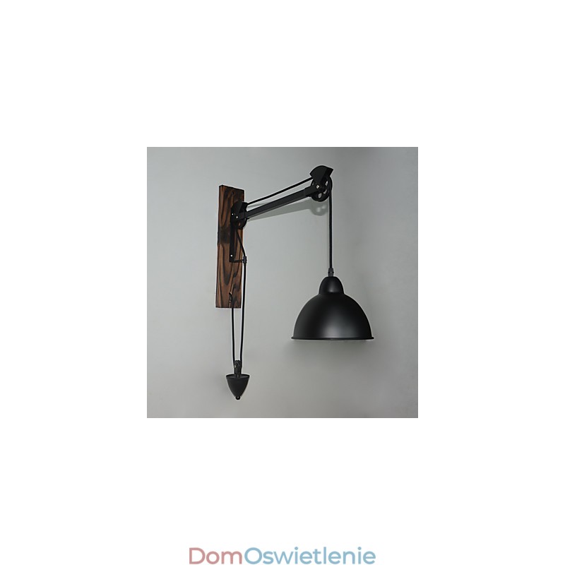 Amerykańska lampa ścienna w stylu rustykalnym, retro, kreatywna, drewniana lampa ścienna z kołem pasowym