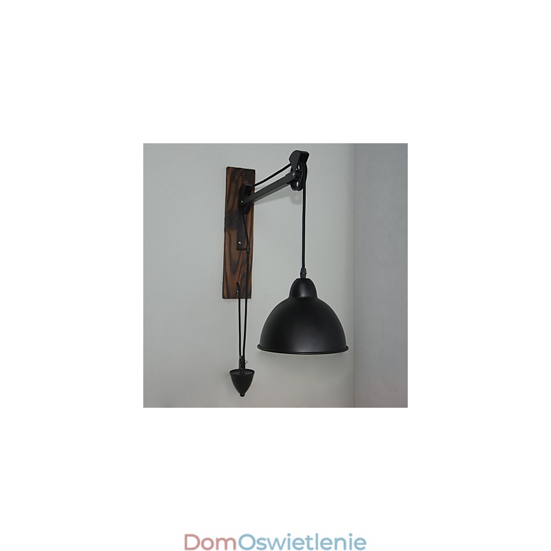 Amerykańska lampa ścienna w stylu rustykalnym, retro, kreatywna, drewniana lampa ścienna z kołem pasowym