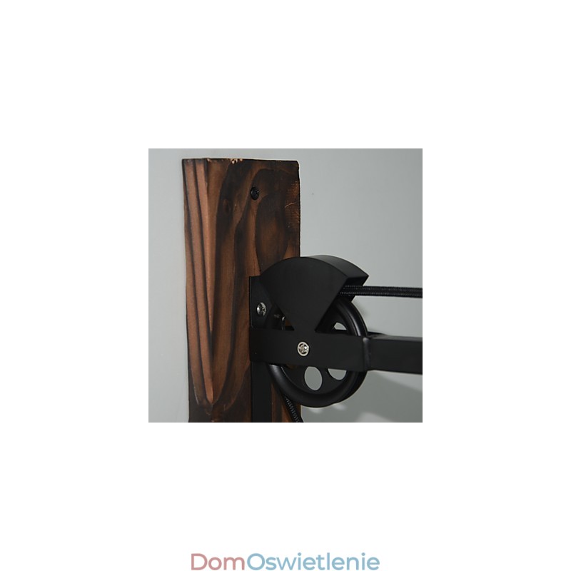 Amerykańska lampa ścienna w stylu rustykalnym, retro, kreatywna, drewniana lampa ścienna z kołem pasowym