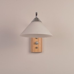 Prosta lampa ścienna, lampka nocna, biurko z kloszem szklanym i litego drewna do sypialni, komody, salonu, pokoju dziecięcego, akademika, stolika kawowego, biblioteczki