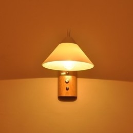 Prosta lampa ścienna, lampka nocna, biurko z kloszem szklanym i litego drewna do sypialni, komody, salonu, pokoju dziecięcego, akademika, stolika kawowego, biblioteczki