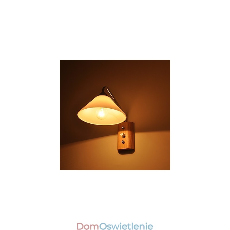 Prosta lampa ścienna, lampka nocna, biurko z kloszem szklanym i litego drewna do sypialni, komody, salonu, pokoju dziecięcego, akademika, stolika kawowego, biblioteczki