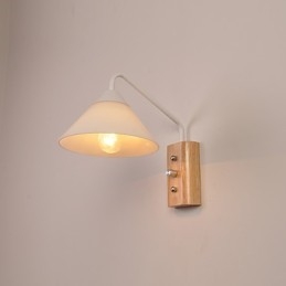 Prosta lampa ścienna, lampka nocna, biurko z kloszem szklanym i litego drewna do sypialni, komody, salonu, pokoju dziecięcego, akademika, stolika kawowego, biblioteczki