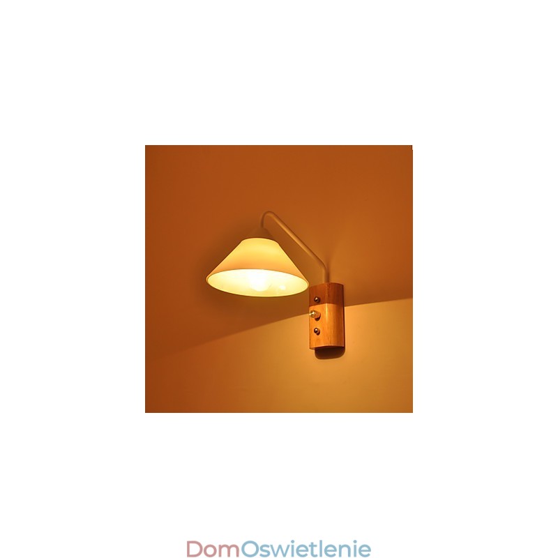 Prosta lampa ścienna, lampka nocna, biurko z kloszem szklanym i litego drewna do sypialni, komody, salonu, pokoju dziecięcego, akademika, stolika kawowego, biblioteczki