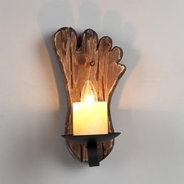 Pojedyncza głowica przemysłowa Vintage Retro drewniana metalowa malowana lampa ścienna do domu hotelowego korytarza dekoracja ścienna