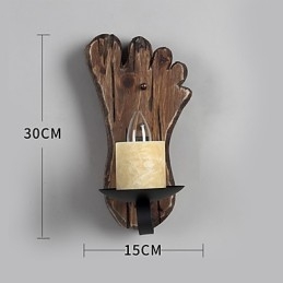 Pojedyncza głowica przemysłowa Vintage Retro drewniana metalowa malowana lampa ścienna do domu hotelowego korytarza dekoracja ścienna
