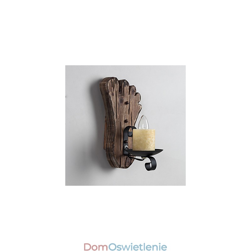 Pojedyncza głowica przemysłowa Vintage Retro drewniana metalowa malowana lampa ścienna do domu hotelowego korytarza dekoracja ścienna