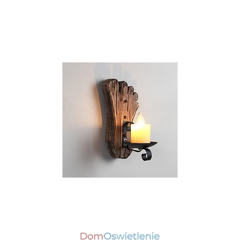 Pojedyncza głowica przemysłowa Vintage Retro drewniana metalowa malowana lampa ścienna do domu hotelowego korytarza dekoracja ścienna
