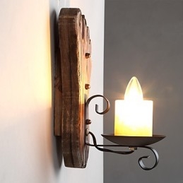 Pojedyncza głowica przemysłowa Vintage Retro drewniana metalowa malowana lampa ścienna do domu hotelowego korytarza dekoracja ścienna