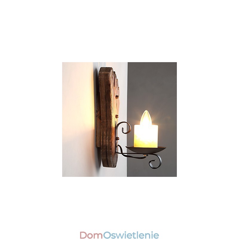 Pojedyncza głowica przemysłowa Vintage Retro drewniana metalowa malowana lampa ścienna do domu hotelowego korytarza dekoracja ścienna