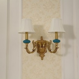 Prosty, wiejski, tradycyjny, klasyczny, mosiężny element do kinkietów ściennych w stylu mini