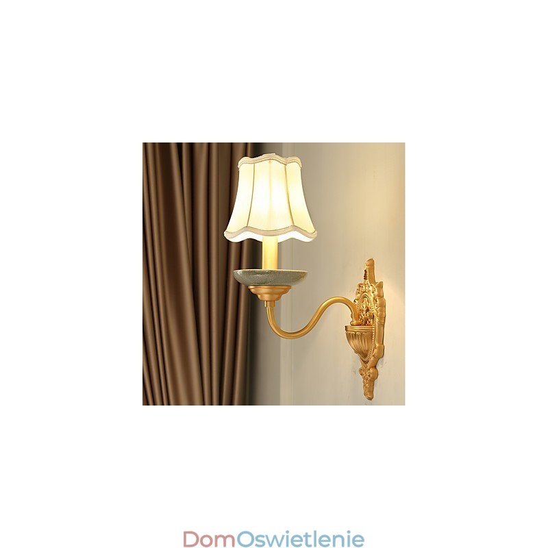 Prosty, wiejski, tradycyjny, klasyczny, mosiężny element do kinkietów ściennych w stylu mini