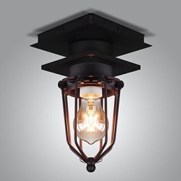 Retro kuta lampa ścienna pojedyncza głowica antyczna lampa przypominająca loft amerykański żelazny vintage małe klatki lampa sufitowa