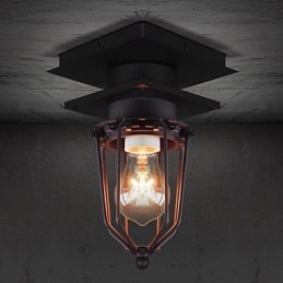 Retro kuta lampa ścienna pojedyncza głowica antyczna lampa przypominająca loft amerykański żelazny vintage małe klatki lampa sufitowa