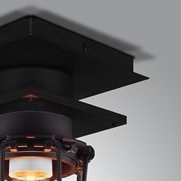 Retro kuta lampa ścienna pojedyncza głowica antyczna lampa przypominająca loft amerykański żelazny vintage małe klatki lampa sufitowa