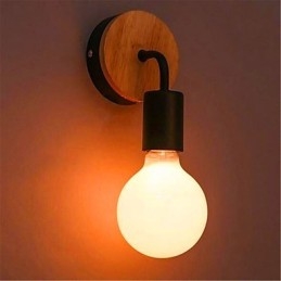 Nowoczesna minimalistyczna kreatywna osobowość drewniana lampa żelazna korytarz balkon sypialnia lampka nocna żelazna lampa ścienna