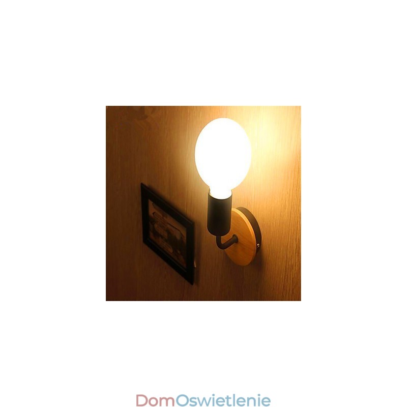 Nowoczesna minimalistyczna kreatywna osobowość drewniana lampa żelazna korytarz balkon sypialnia lampka nocna żelazna lampa ścienna