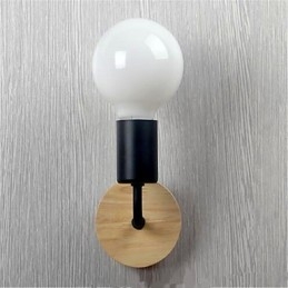 Nowoczesna minimalistyczna kreatywna osobowość drewniana lampa żelazna korytarz balkon sypialnia lampka nocna żelazna lampa ścienna