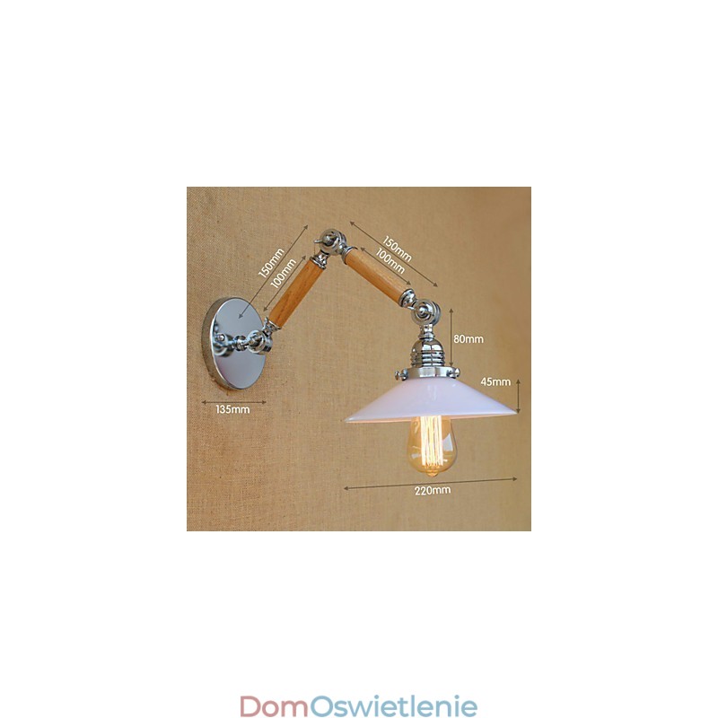 Nowoczesna, współczesna chromowana funkcja do oświetlenia otoczenia z ramieniem obrotowym, oświetlenie ścienne z ramieniem obrotowym