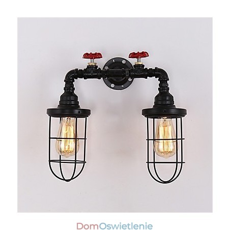 2 Heads Retro Industrial Pipe Wall Lights Simple Loft Black Birdcage Metalowa jadalnia kuchnia bar kawiarnia dekoracja oświetlenie 2 Heads Retro Industrial Pipe Wall Lights Simple Loft Black Birdcage Metalowa jadalnia kuchnia bar kawiarnia dekoracja oświetlenie