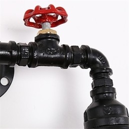 2 Heads Retro Industrial Pipe Wall Lights Simple Loft Black Birdcage Metalowa jadalnia kuchnia bar kawiarnia dekoracja oświetlenie
