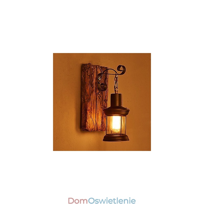 Pojedyncza głowica przemysłowa Vintage Retro drewniana metalowa malowana lampa ścienna do domu hotelowego korytarza dekoracja ścienna
