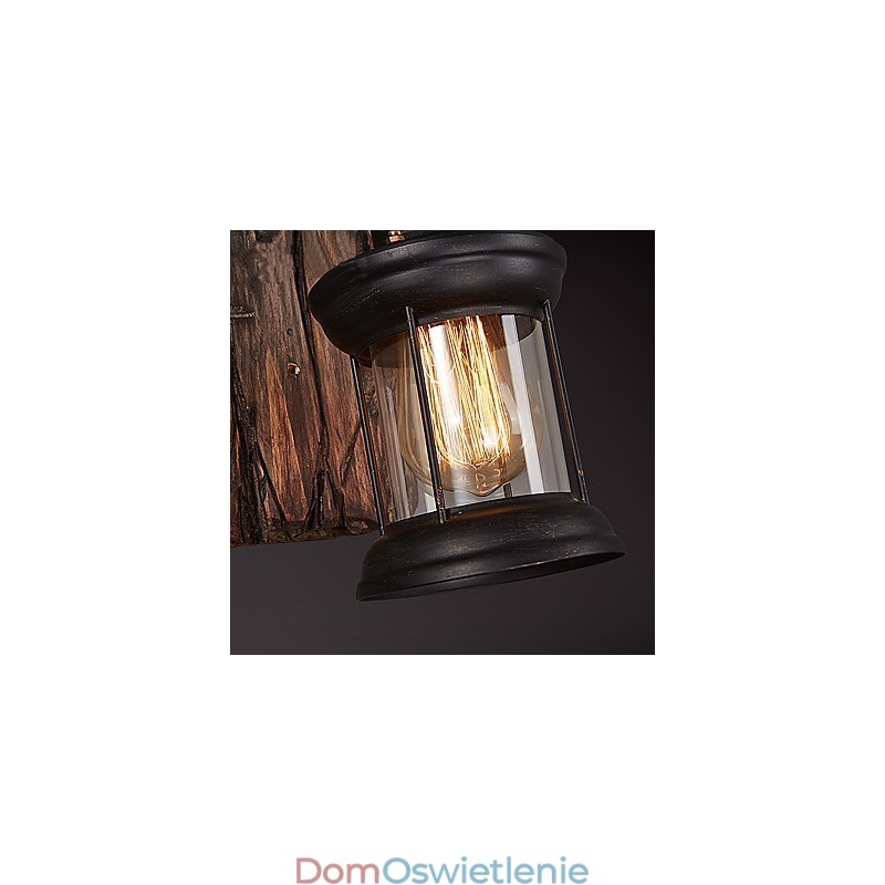 Pojedyncza głowica przemysłowa Vintage Retro drewniana metalowa malowana lampa ścienna do domu hotelowego korytarza dekoracja ścienna