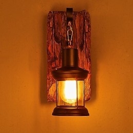 Pojedyncza głowica przemysłowa Vintage Retro drewniana metalowa malowana lampa ścienna do domu hotelowego korytarza dekoracja ścienna