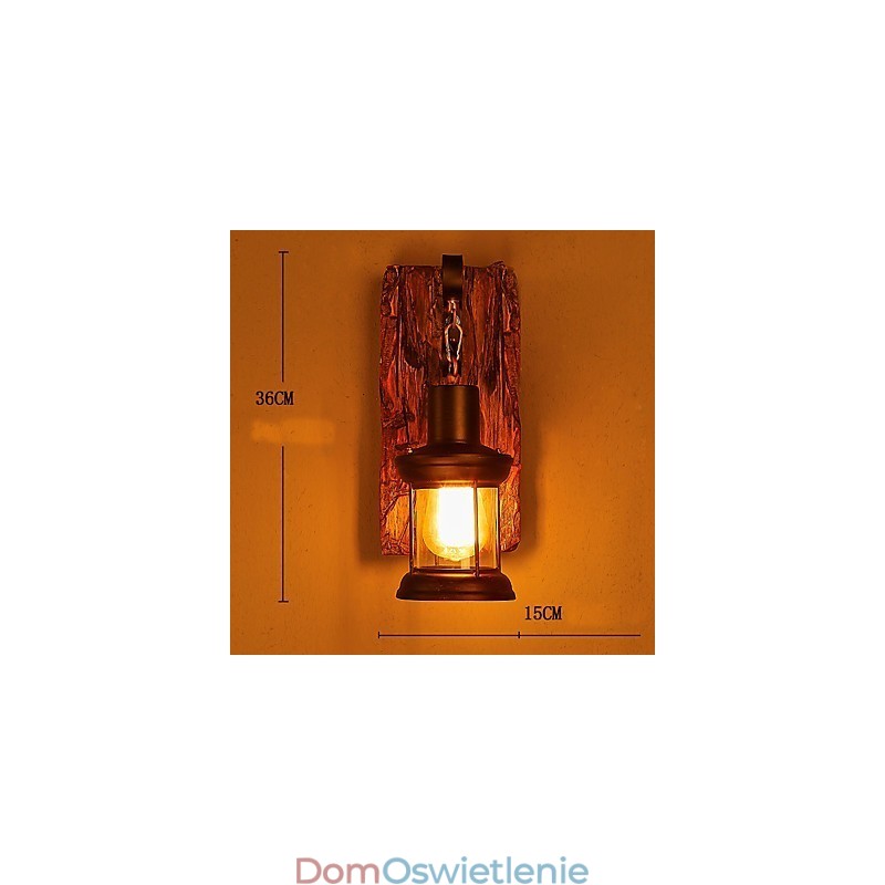Pojedyncza głowica przemysłowa Vintage Retro drewniana metalowa malowana lampa ścienna do domu hotelowego korytarza dekoracja ścienna