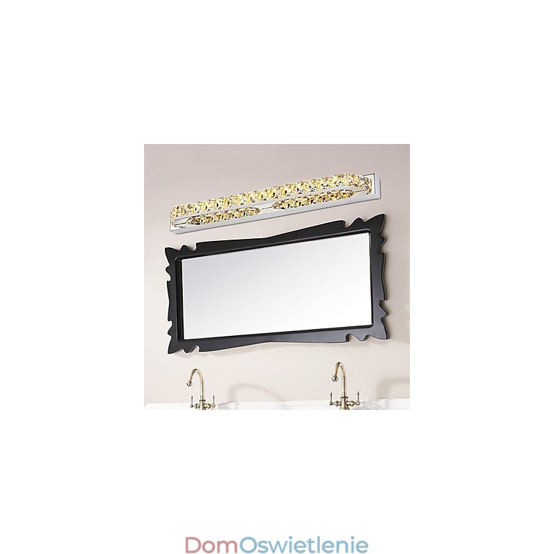 Długa wysokiej jakości lampa lustrzana do łazienki, metalowa i kryształowa lampa ścienna