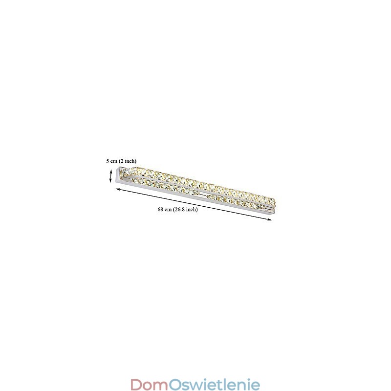 Długa wysokiej jakości lampa lustrzana do łazienki, metalowa i kryształowa lampa ścienna