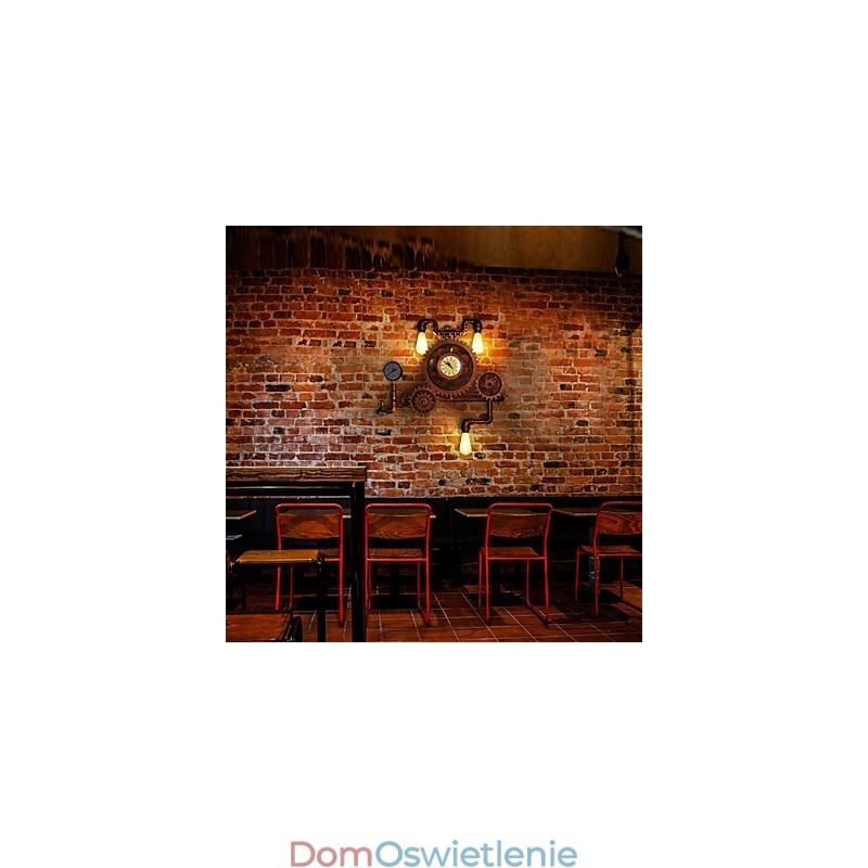 Vintage Industrial Pipe Wall Lights Wood Gear Shape Kreatywne obrotowe światła Restauracja Kawiarnia Bar Dekoracja oświetlenie