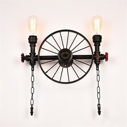 Vintage Industrial Pipe Wall Lights Kreatywne oświetlenie Restauracja Kawiarnia Bar Dekoracja oświetlenie z 2 światłami Malowane wykończenie