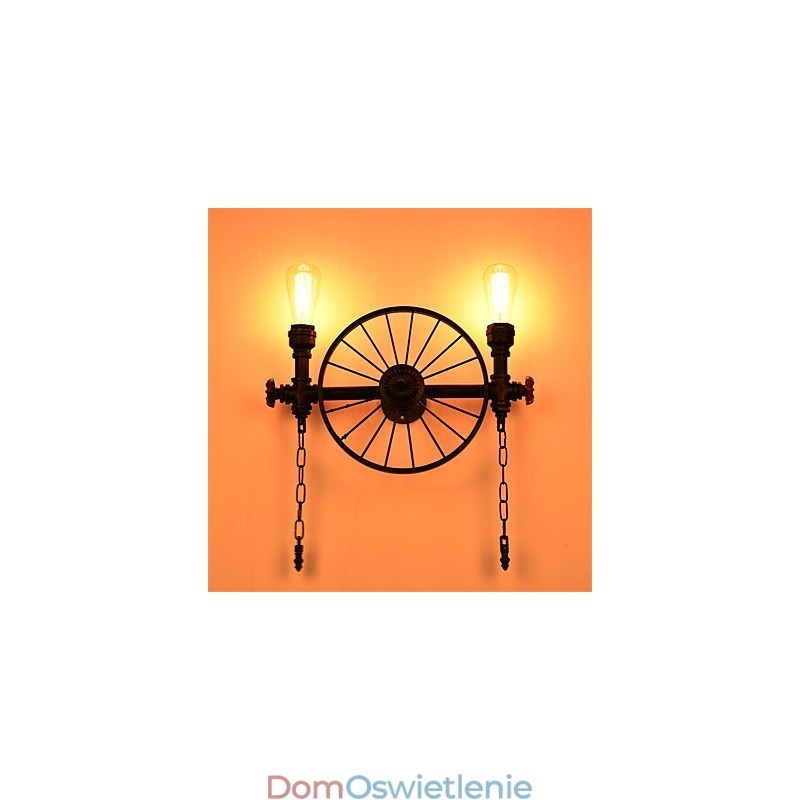 Vintage Industrial Pipe Wall Lights Kreatywne oświetlenie Restauracja Kawiarnia Bar Dekoracja oświetlenie z 2 światłami Malowane wykończenie