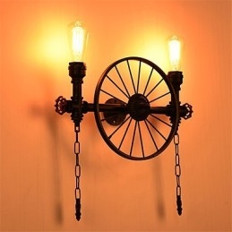Vintage Industrial Pipe Wall Lights Kreatywne oświetlenie Restauracja Kawiarnia Bar Dekoracja oświetlenie z 2 światłami Malowane wykończenie