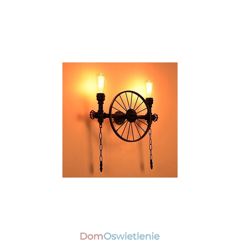 Vintage Industrial Pipe Wall Lights Kreatywne oświetlenie Restauracja Kawiarnia Bar Dekoracja oświetlenie z 2 światłami Malowane wykończenie