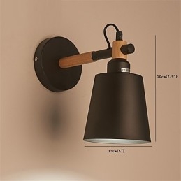 Vintage Wood Art Deco Metal Metal Rustykalny Kinkiet Salon Jadalnia Korytarz Kinkiet Czarny Biały Opcjonalnie