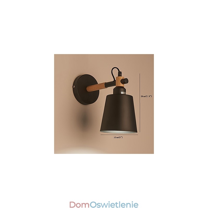 Vintage Wood Art Deco Metal Metal Rustykalny Kinkiet Salon Jadalnia Korytarz Kinkiet Czarny Biały Opcjonalnie