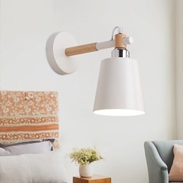 Vintage Wood Art Deco Metal Metal Rustykalny Kinkiet Salon Jadalnia Korytarz Kinkiet Czarny Biały Opcjonalnie