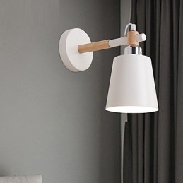 Vintage Wood Art Deco Metal Metal Rustykalny Kinkiet Salon Jadalnia Korytarz Kinkiet Czarny Biały Opcjonalnie