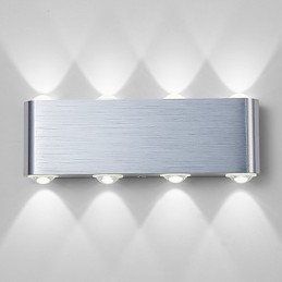 Nowoczesna, lekka, aluminiowa lampa ścienna do montażu na płasko, zintegrowana