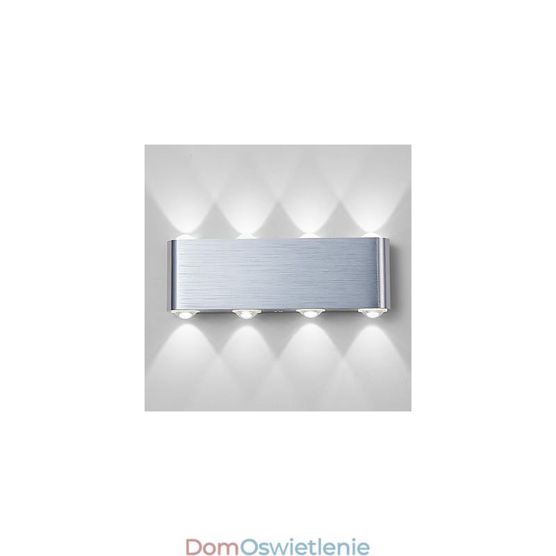 Nowoczesna, lekka, aluminiowa lampa ścienna do montażu na płasko, zintegrowana