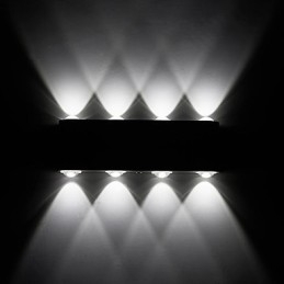 Nowoczesna, lekka, aluminiowa lampa ścienna do montażu na płasko, zintegrowana