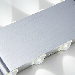Nowoczesna, lekka, aluminiowa lampa ścienna do montażu na płasko, zintegrowana
