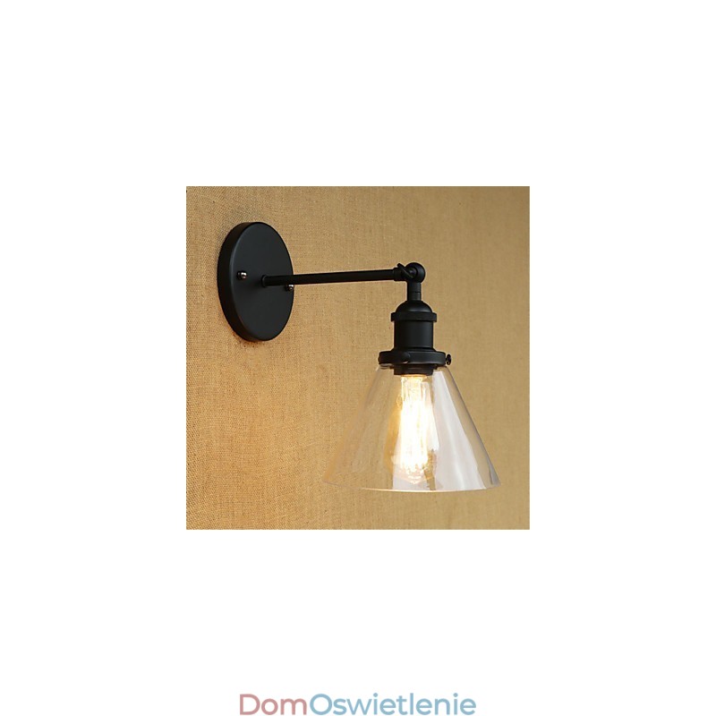 Wiejski retro galwanizowany element do miniaturowych kinkietów ściennych z ochroną oczu i światłem otoczenia