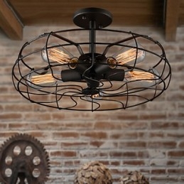 Amerykańska lampa przemysłowa w stylu country Lampa spersonalizowana Europejskie lampy sufitowe retro z wentylatorem
