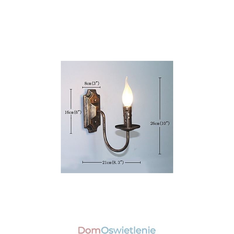 Antyczna lampa ścienna w kształcie świecy prosta lampa korytarzowa balkonowa lampa ścienna