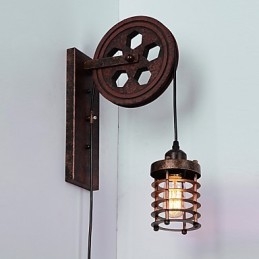 Kinkiet przemysłowy retro żelazny kreatywny osobowość podnośna lampa ścienna