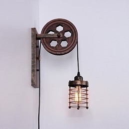 Kinkiet przemysłowy retro żelazny kreatywny osobowość podnośna lampa ścienna